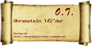 Ohrenstein Tódor névjegykártya
